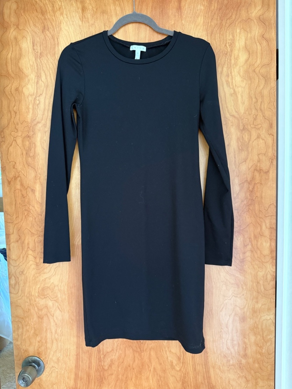 Leith Black Long Sleeve Crewneck Dress
